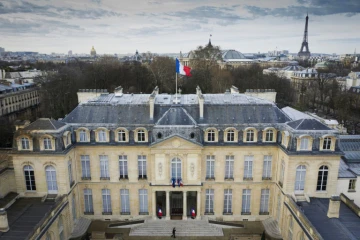 Vue aérienne du Palais de l'Elysée à Paris prise le 12 mars 2019 