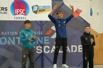 Escalade : Léo Grosset champion d'Europe de vitesse Jeunes , Louise Fontaine en bronze