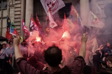 Manifestation d'opposants à l'extrême droite le 14 juin 2024 à Lyon ( AFP / JEFF PACHOUD )