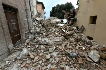 Destruction à Camerino, en Italie, après le séisme, le 28 octobre 2016