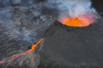 image vidéo du volcan, 24e jour d'éruption