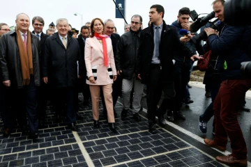 Inauguration de la première route solaire au monde à Tourouvre-au-Perche, en présence de Ségolène Royal, le 22 décembre 2016