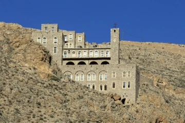 Le monastère de Mar Moussa, niché au coeur des montagnes, à une centaine de km au nord de Damas, le 11 juin 2022 en Syrie