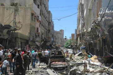 Site d'une double explosion à l'extérieur du mausolée chiite de Sayead Zeinab, près de Damas, le 11 juin 2016