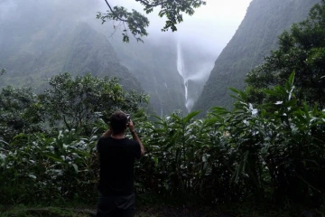 Des cascades à Salazie durant le passage d\'Ava