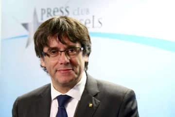 Le président catalan destitué Carles Puigdemont, lors d'une conférence de presse à Bruxelles, le 31 octobre 2017 