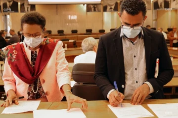 Olivier Hoarau et Huguette Bello 