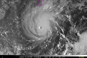 Le puissant ouragan Lane, le 22 août 2018, se dirige vers Hawaï