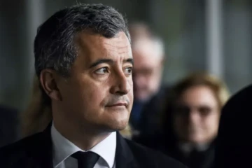 Le ministre de l'Intérieur Gérald Darmanin, le 12 février 2024, à Rennes ( AFP / Sebastien SALOM-GOMIS )