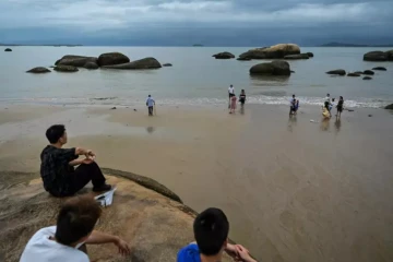 La plage de Xiamen en Chine, tout près d'une île contrôlée par Taïwan, le 3 août 2022