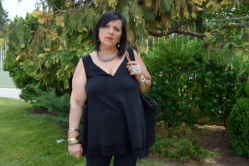 Pilar Abel Martinez, l'Espagnole qui affirme être la fille de Salvador Dali, lors d'une interview à l'AFP le 27 juin 2017 à Barcelone