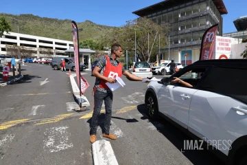 Route du Littoral : 8 km de bouchon en raison de la manifestation au CHU