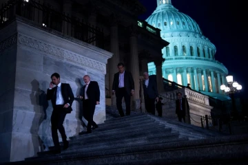 Des membres de la Chambre des représentants à Washington s'en vont après un accord au Congrès pour mettre fin au "shutdown", le 22 janvier 2018 
