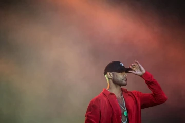 Le rappeur Booba au festival des Vieilles Charrues le 18 juillet 2019