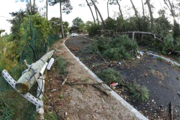 Une rue de Lacanau (Gironde) le 3 novembre 2019 après le passage de la tempête Amélie
