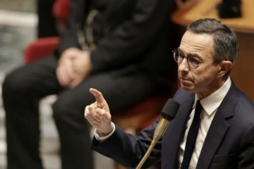 Le ministre de l'Intérieur Bruno Retailleau à l'Assemblée nationale, le 15 janvier 2025 à Paris ( AFP / Thibaud MORITZ )
