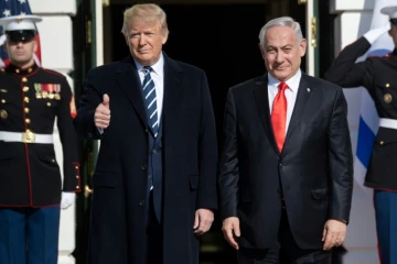 Donald Trump et le Premier ministre israélien Benjamin Netanyahu à la Maison Blanche le 27 janvier 2019