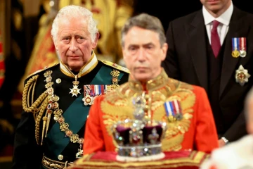 Le prince Charles le 10 mai 2022 pendant l'ouverture de la session parlementaire à Londres