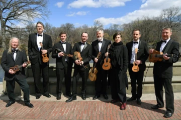 Le Ukulele Orchestra of Great Britain, à Central Park (New York), le 5 avril 2018