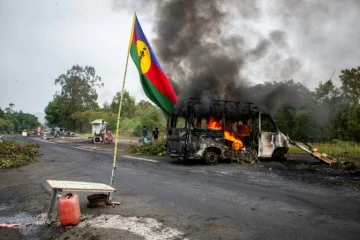 Un barrage dressé par des indépendantistes à La Tamoa, dépendant de la commune de Paita en Nouvelle-Calédonie, le 19 mai 2024