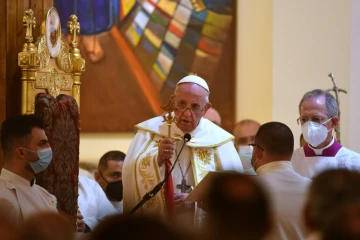 Le pape François dans la cathédrale Saint-Joseph de Bagdad, le 6 mars 2021
