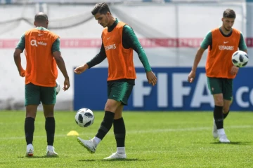 L'attaquant portugais André Silva lors d'un entraînement au camp de base de sa sélection à Kratovo, le 16 juin 2018