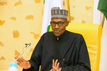 Le président nigérian Muhammadu Buhari lors d'une de ses dernières apparitions publiques, le 10 mars 2017 à Abuja