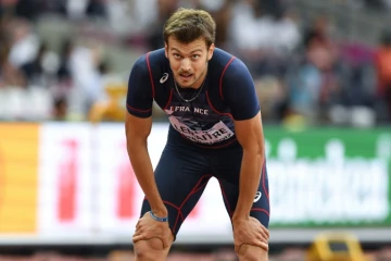 Christophe Lemaitre à l'issue d'une série du 200 m des Mondiaux de Londres, le 7 août 2017
