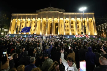 Manifestation pro-européenne devant le Parlement géorgien à Tbilissi, le 28 octobre 2024
