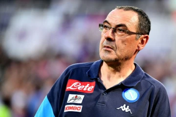 L'entraîneur de Naples Maurizio Sarri après le match de Serie A italienne contre la Fiorentina, le 29 avril 2018 à Florence