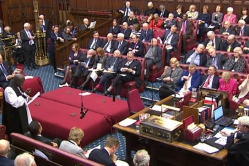 Capture vidéo de la télévision du Parlement britannique lors du vote sur l'amendement au projet de loi sur l'activation du Brexit le 7 mars 2017