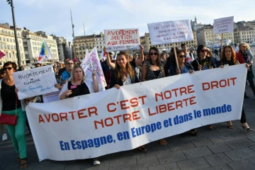 Des femmes manifestent pour le mintien du droit à l'avortement le 28 septembre 2017 à Marseille 
