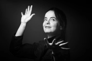 L'écrivain belge Amélie Nothomb, en 2015 à Paris