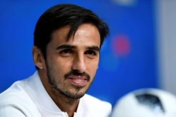 Le capitaine du Costa Rica Bryan Ruiz en conférence de presse, le 21 juin 2018 à Saint-Pétersbourg 