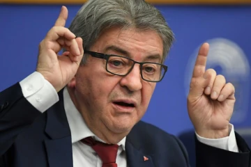 Jean-Luc Mélenchon lors d'une conférence de presse au Parlement européen, à Strasbourd le 18 janvier 2022