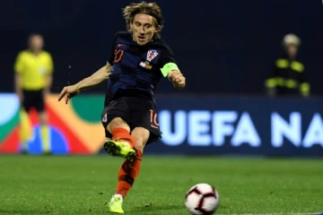 Le Croate Luka Modric lors du match de Ligue des Nations contre l'Espagne, à Zagreb, le 15 novembre 2018