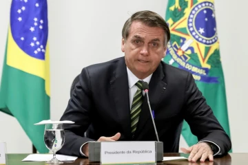 Le président brésilien Jair Bolsonaro lors d'une réunion avec les gouverneurs des Etats amazoniens, le 27 août 2019 à Brasilia