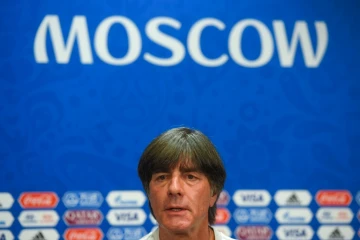 Le sélectionneur allemand Joachim Löw en conférence de presse le 16 juin 2018 à Moscou