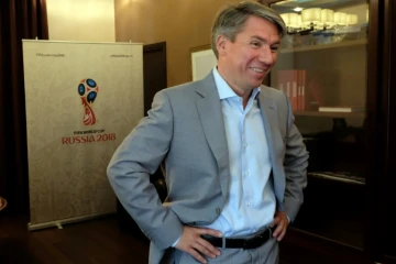 Le patron de la Coupe du monde en Russie Alexeï Sorokine, dans son bureau au Comité d'organisation à Moscou, le 30 mai 2017