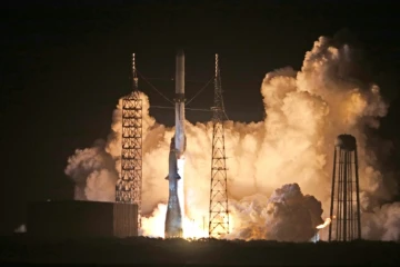 Décollage de la fusée New Gleen de Blue Origin depuis Cap Canaveral, le 16 janvier 2025 en Floride