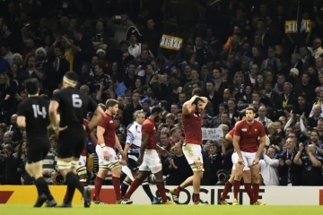 Les joueurs du XV de France sonnés par leur défaite cuisante devant les All Blacks en quarts de finale du Mondial, le 17 ocotbre 2015 à Cardiff