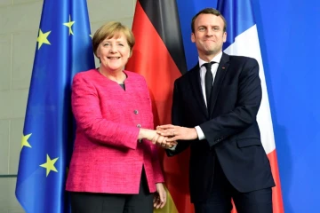 La chancelière allemande Angela Merkel et le président français Emmanuel Macron à Berlin, le 15 mai 2017