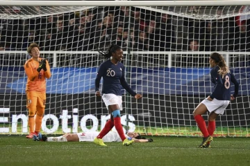 L'attaquante Kadidiatou Diani a clos le score pour les Bleues victorieuses du Japon en match amical, le 4 avril 2019 à Auxerre