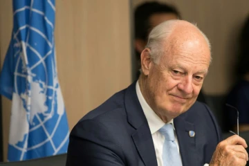 L'émissaire de l'ONU pour la Syrie Staffan de Mistura lors de négociations à Genève le 14 juillet 2017