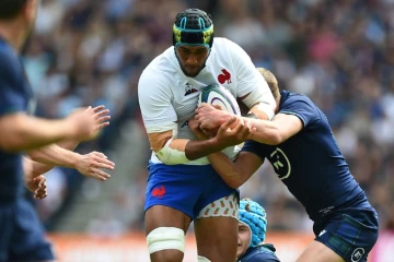 Le XV de France et Sébastien Vahaamahina ont été dominés par par l'Ecosse dans un match de préparation au Mondial à Édimbourg, le 24 août 2019 