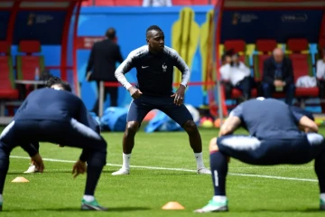 Blaise Matuidi lors d'une séance d'entraînement avec les Bleus à Kazan, le 15 juin 2018, à la veille du match contre l'Australie