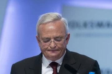 Martin Winterkorn, PDG du groupe automobile allemand Volkswagen (VW) lors d'une conférence de presse annuelle, le 13 mars 2014 à Berlin