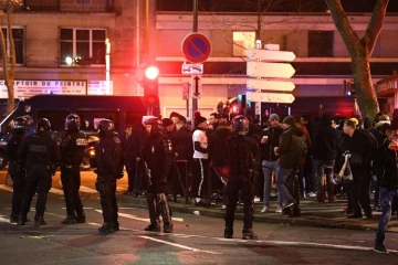 Les forces de l'ordre déployées près du Parc des Princes avant le match de Ligue des champions entre le PSG et Galatasaray, le 11 décembre 2019 à Paris