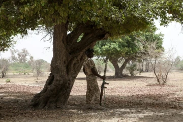 Un soldat nigérian en opération dans le nord-est du pays, près de Damasak, le 25 avril 2017