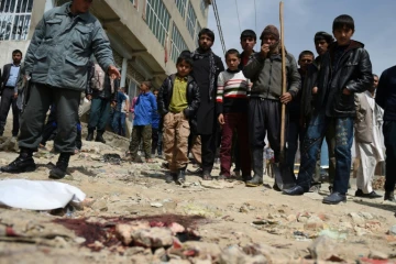 Le site d'un attentat le 29 mars 2016 à Kaboul 